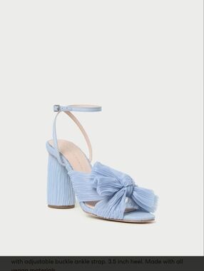 Loeffler Randall Camellia Blue Pleated Bow Heel (Brand New)